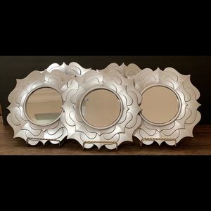 3 Piece Silver Mirror Set